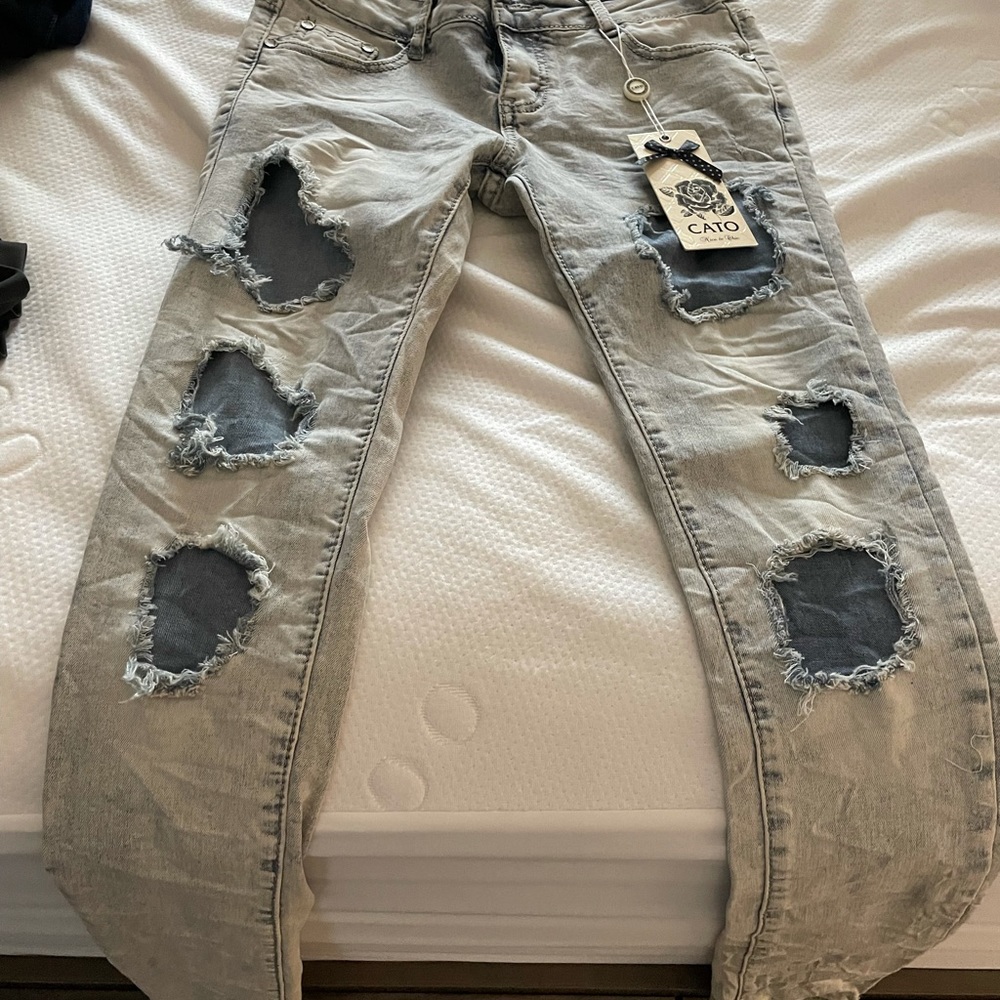 2 for $60! Cato jeans NWT light wash destroyed